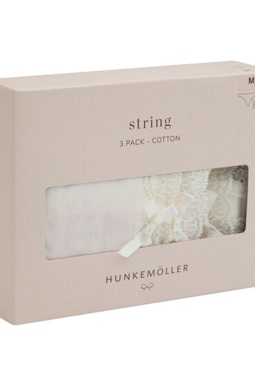 Hunkemöller Multipakning af Bomuldsstringtrusser Hvid