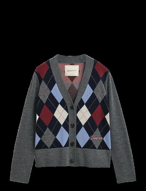 Gant | Argyle V-Neck Cardigan | XL
