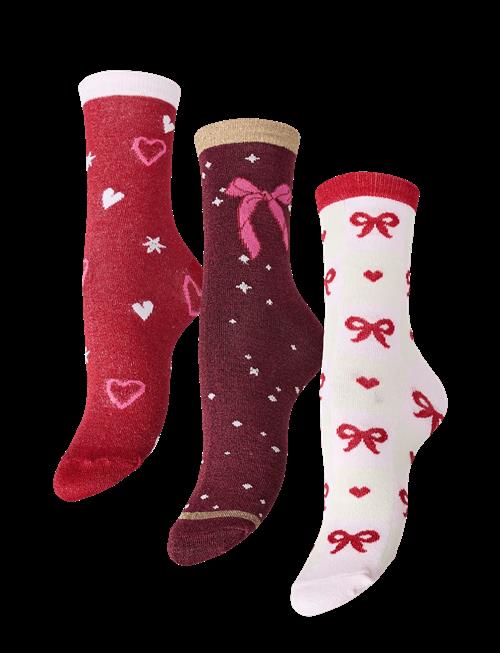 Pieces | Pcjingle Glitter Socks 3-Pack Bc Mxm | ONE SIZE