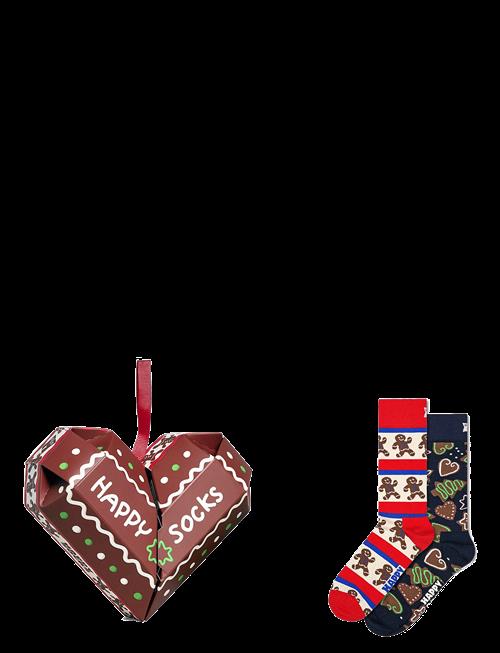 Happy Socks | 2-Pack Gingerbread Heart Socks Gift Set | 36-40