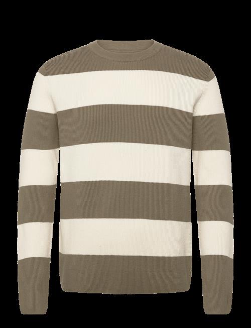Se Lindbergh | Rib Knitted Block Stripe O-Neck Kni | M hos Booztlet