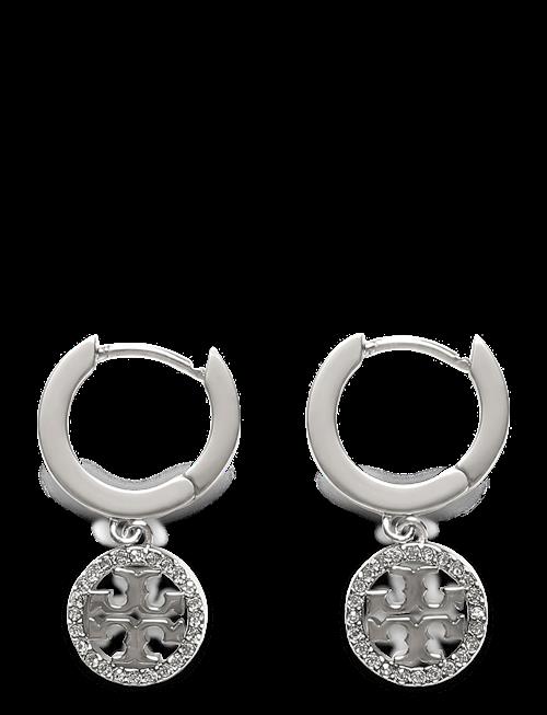 Tory Burch | Icon Pavé Huggie Hoop Earrings | ONE SIZE