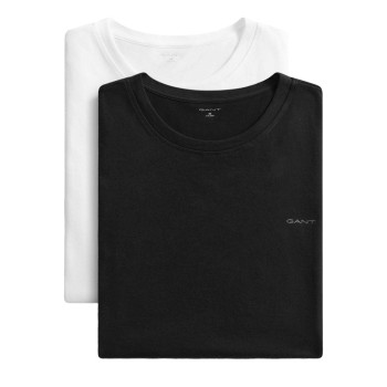 Se Gant 2P Basic Crew Neck T-Shirt Sort/Hvid bomuld Large Herre hos Timarco