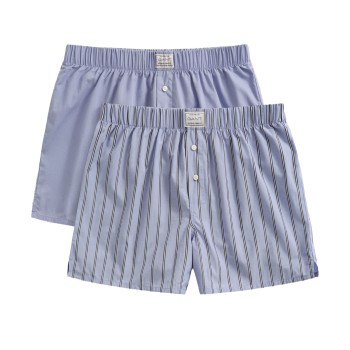 Gant 2P Striped Boxer Shorts Lyseblå bomuld X-Large Herre