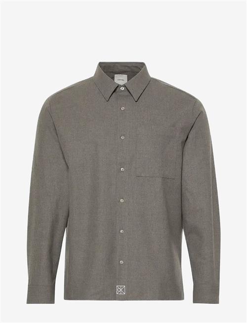 Calvin Klein | Ls Solid Silk Wool Easy Shirt | XL