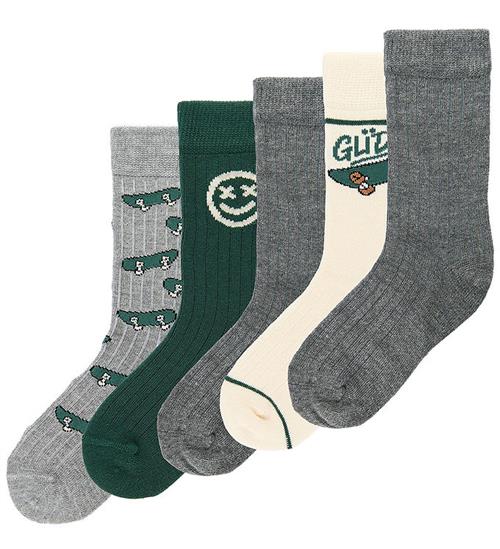 MiniPop Strømper - Viskose - 5-pak - Grey Melange