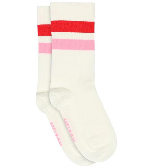 Melton Strømper - Sporty Stripe - Begonia Pink