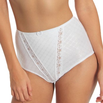 sassa Trusser Cotton Jacquard High-Waist Shaping Brief Hvid 40 Dame