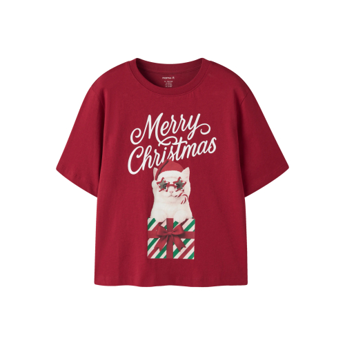 NAME IT T-shirt Vosmas Red Dahlia Xmas