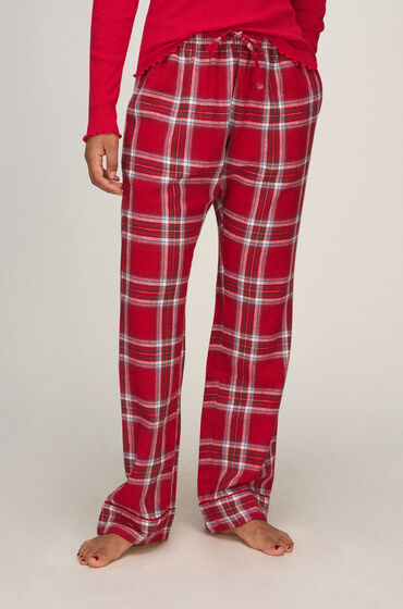 Hunkemöller Petite pyjamasbukser af Flannel Rød