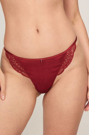 Hunkemöller Stringtrusse med høj benudskæring Tosca Rød