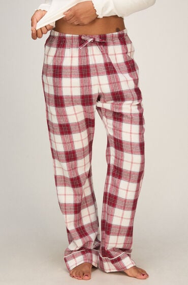 Hunkemöller Petite pyjamasbukser af Flannel Hvid