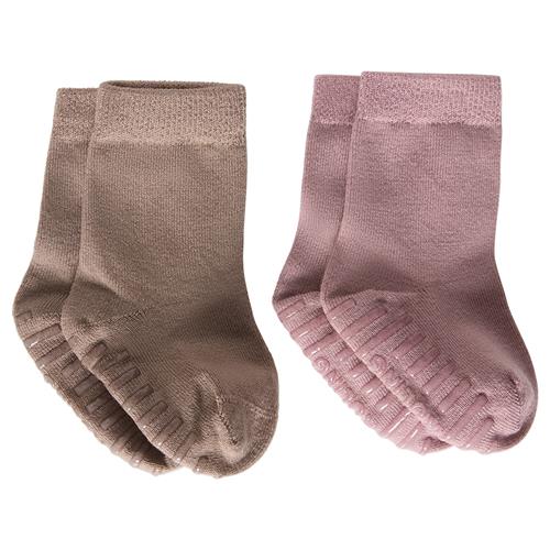 Kuling Wengen Wool Anti Slip Socks 2-p Light Brown/Purple Mauve Light Brown/Purple Mauve-22-24 EU Uld Lyserød  22-24 EU  unisex