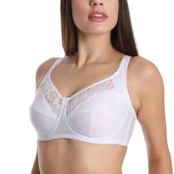 sassa BH Classic Soft Bra With Lace Hvid polyamid C 95 Dame