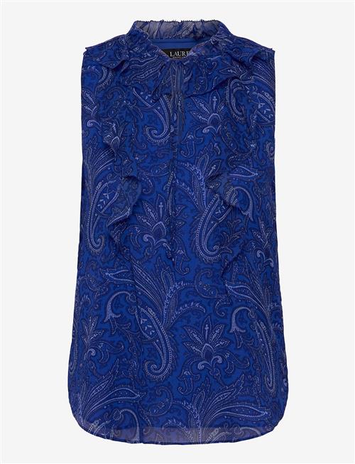 Lauren Ralph Lauren | Paisley Ruffle-Trim Georgette Blouse | XS