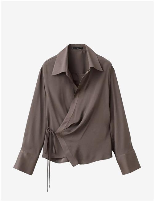Mango | Cross-Over Satin Blouse | XS
