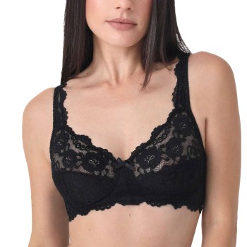 sassa BH Classic Lace Soft Bra Sort polyamid B 85 Dame