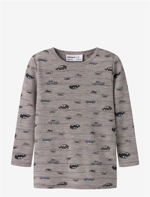 name it | Nmmwang Wool Rib Ls Top Aop Noos | 104