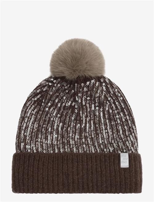 Minymo | Hat W. Sequins & Fixed Pom Pom | 52