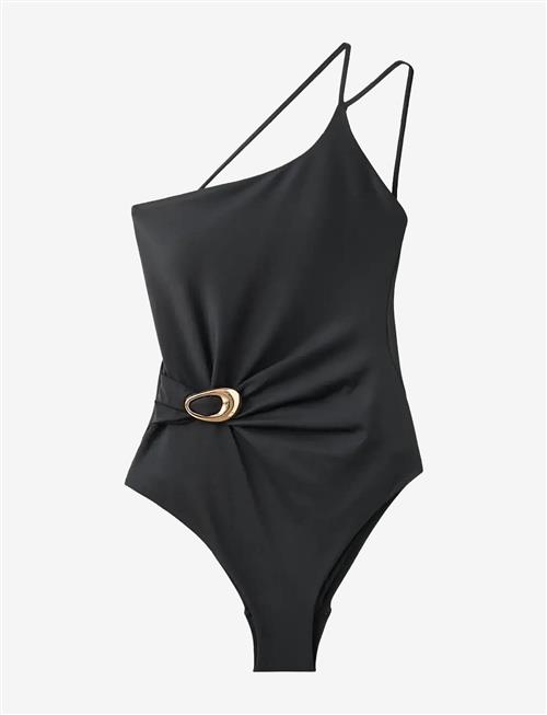 Mango | Asymmetrical Swimsuit With Gathered Detail | M