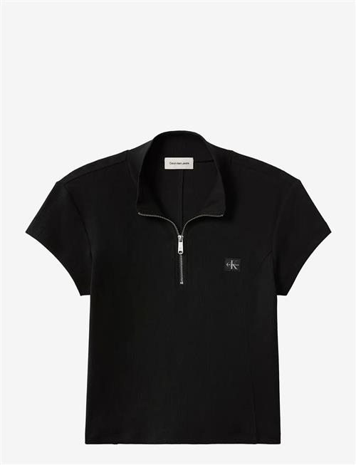 Calvin Klein Jeans | Ss Woven Label 2X2 Baby Rib Zip | S