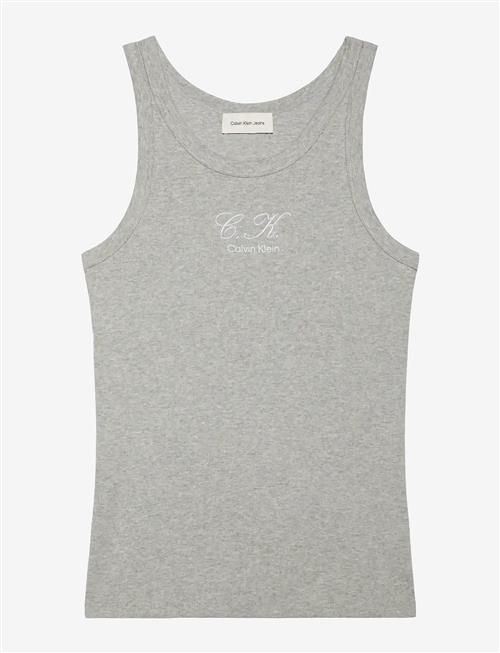 Calvin Klein Jeans | Sl Contour Rib Logo Initial Tank | L