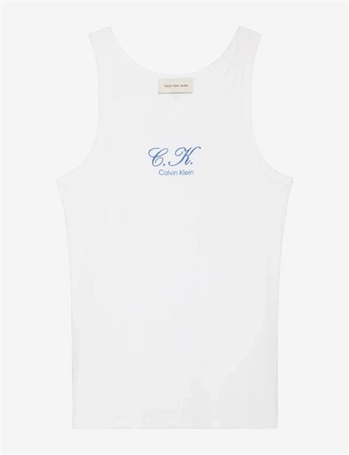 Calvin Klein Jeans | Sl Contour Rib Logo Initial Tank | XS