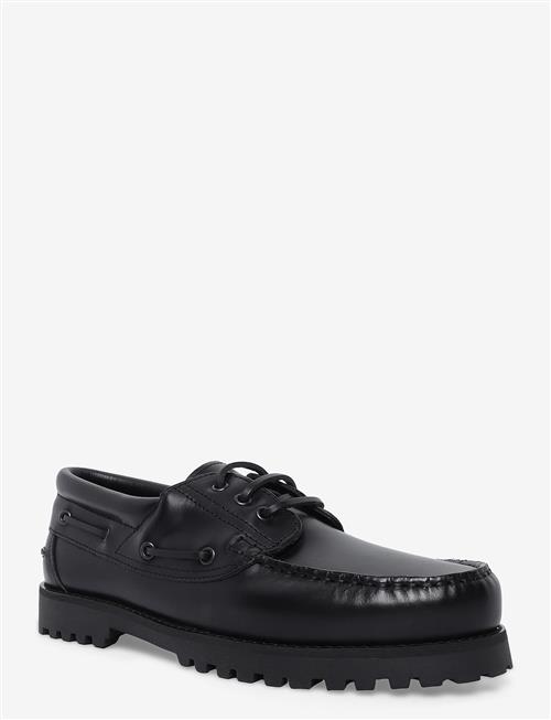 Garment Project | Ollie Boat Shoe - Black Leather | 42