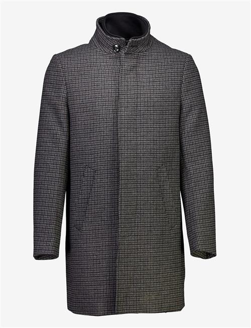 Lindbergh Black | Detachable Collar Houndstooth Wool Coat | XXL