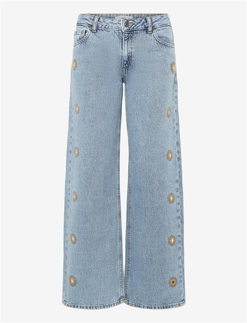 Mango | Embroidered Straight-Leg Jeans | 34