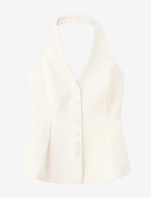 Mango | Peplum Top With Halter Neck | M