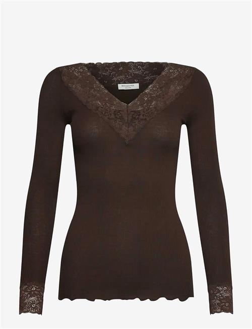 Rosemunde | Rwbernadine Organic Ls V-Neck Lace | S