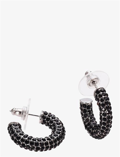 Bud To Rose | Lola Crystal Hoop Black/Silver | ONE SIZE