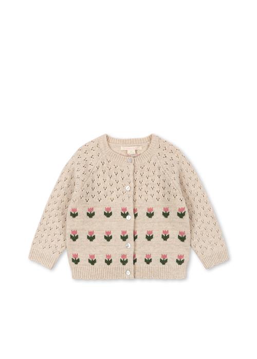 Konges Sløjd Belle Cardigan Cream And Tulips  Cream And Tulips-4Y  Hvid  4 år  Piger