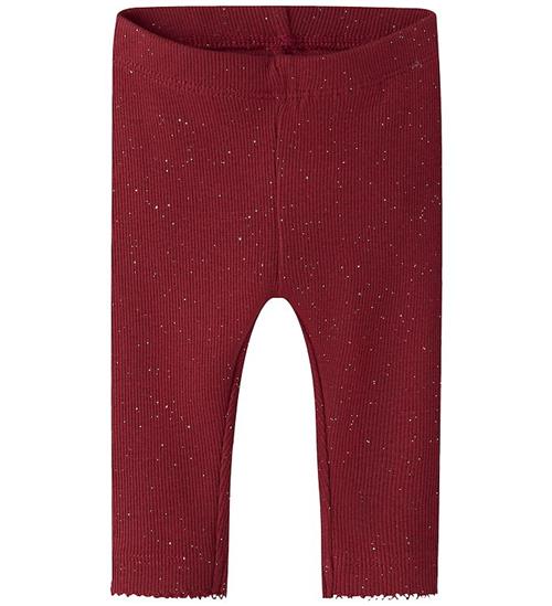 Name It Leggings - Rib - NbfRosally - Red Dahlia