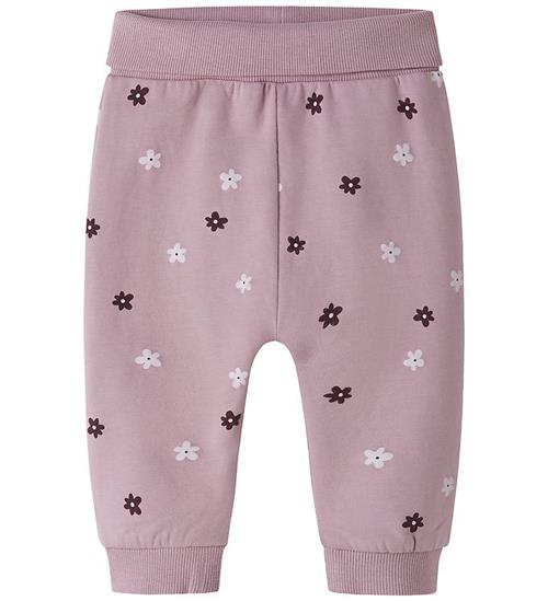 Name It Sweatpants - NbfVimone - Mauve Shadows/Flower Dots