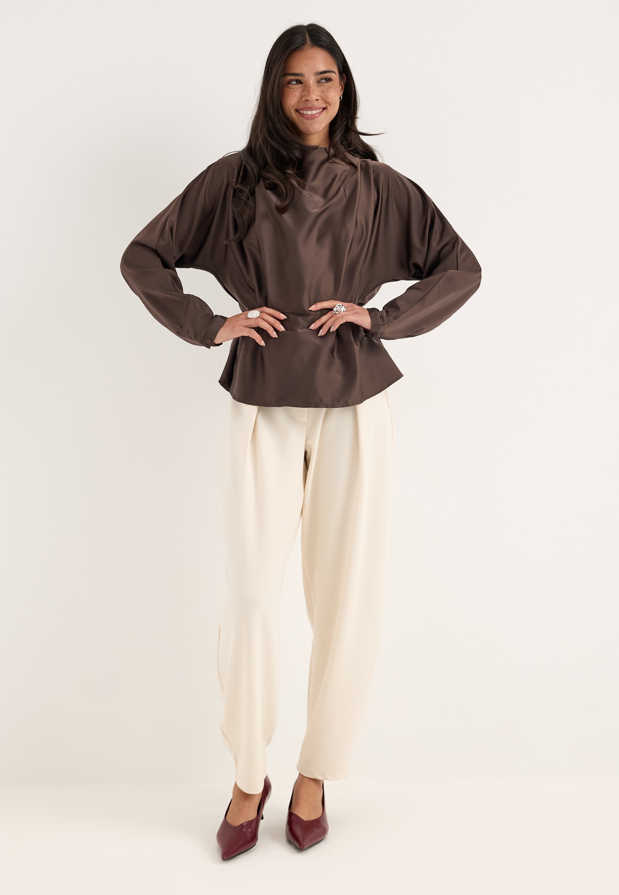 YAS Yaspella Ls Funnel Neck Top
