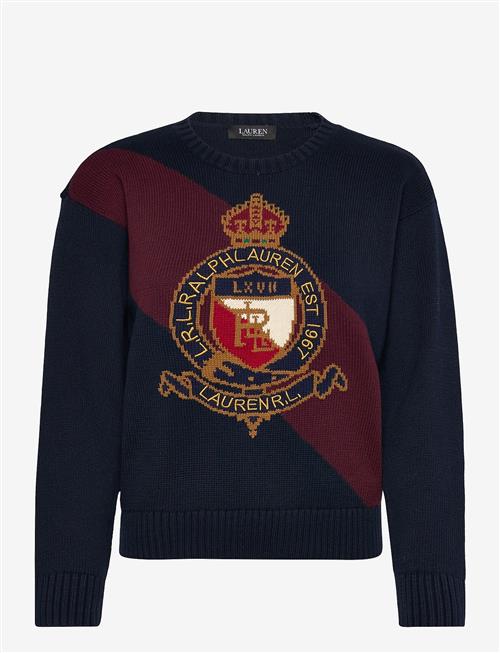 Lauren Ralph Lauren | Color-Blocked Crest Cotton Sweater | XL