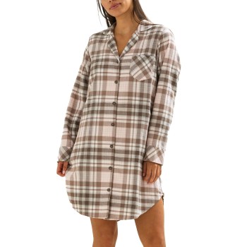 Trofé Trofe Flannel Nightdress Brun bomuld X-Large Dame