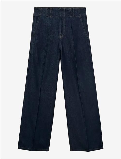 Mango | Wide Leg Denim Trousers With Belt Loops | S