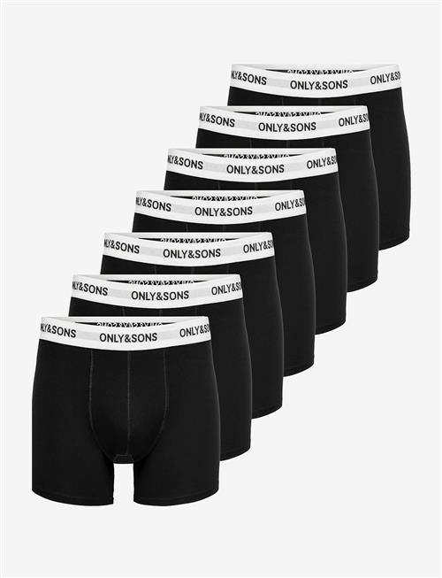 ONLY & SONS | Onsfitz Solid Black Boxer 7-Pack Noos | XXL
