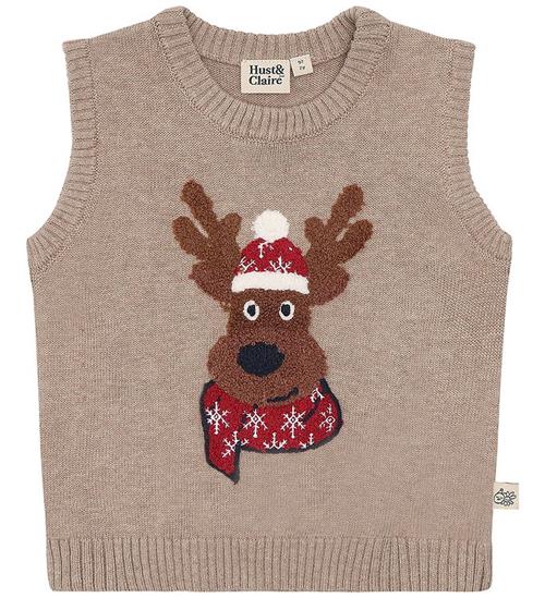 Hust and Claire Vest - Strik - HCPrinco - Reindeer - Biscuit