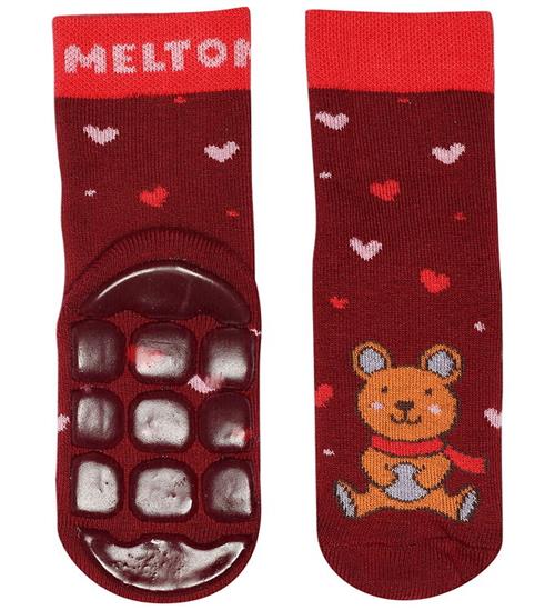 Melton Strømper - Anti-Slip - Teddy - Sundried Tomato