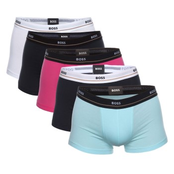 BOSS 10P Jersey Quality Cotton Mix Solid Cotton Trunks Hvid/Blå bomuld XX-Large Herre