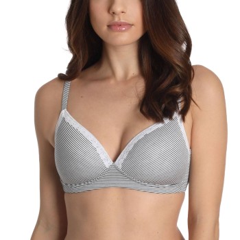 sassa BH Stripe Range Padded Soft Bra Hvid m Rand viskose A 80 Dame