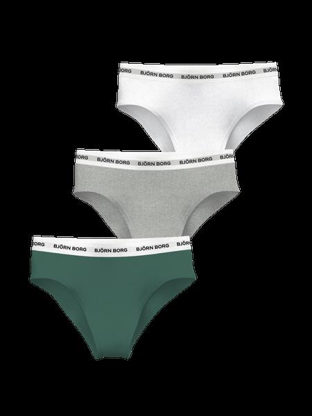 Björn Borg Logo Highwaist Briefs 3-pack Grøn, M