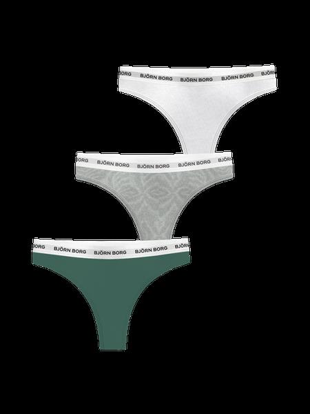 Björn Borg Logo Thongs 3-pack Grøn, M