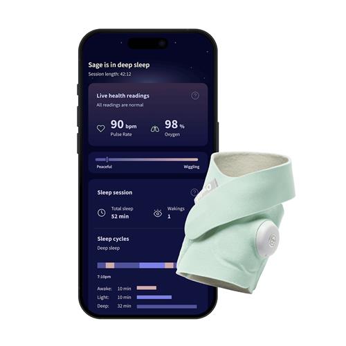 Owlet Dream Sock Alt-i-én Smart Babyalarm Med Sok Mint  Mint One Size  Grøn  One Size  unisex