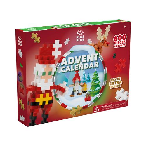 Plus-Plus Advent Calendar 600 Stk. Santa's World  Red One Size  Rød  One Size 5+ Years unisex