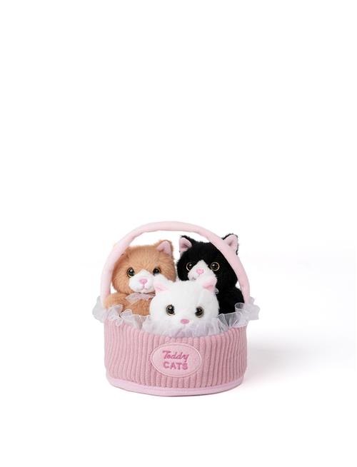 Teddykompaniet Teddy Cats Gavekurv Med Blødt Legetøj  Rosa One Size  Lyserød  One Size  Piger